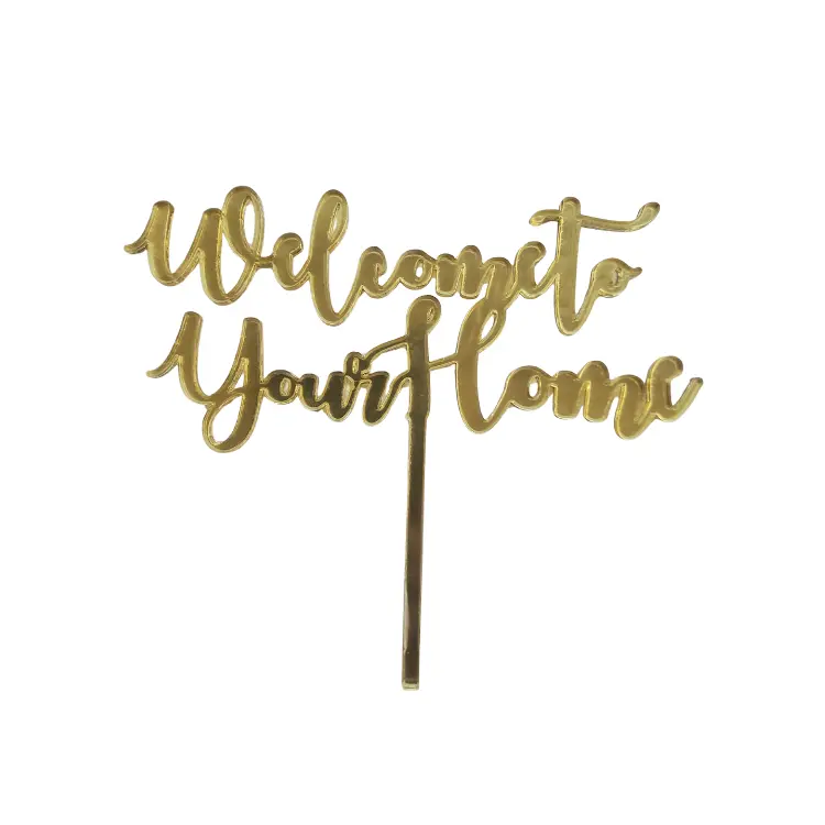 Personalized Gold Welcome Home Cake Topper in India